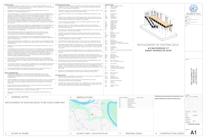draw deck permit drawings with framing plans and details